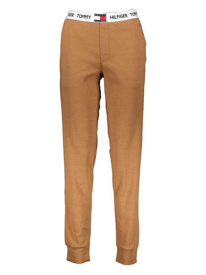 Tommy Hilfiger Spodnie dresowe w kolorze jasnobrązowym