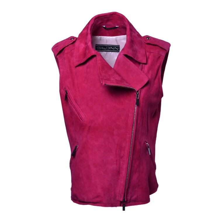 Fuchsia suede gilet Baldinini