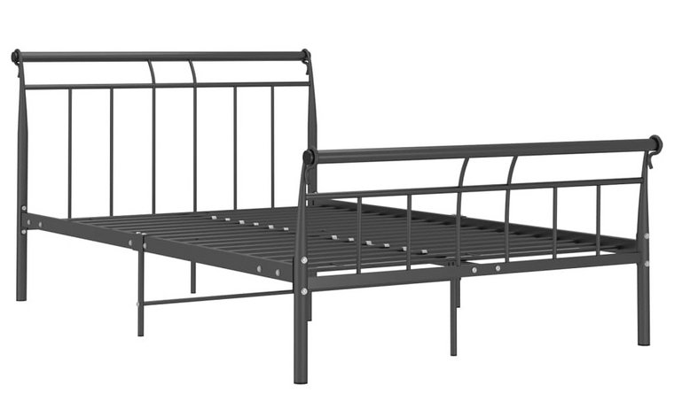 Czarne metalowe łóżko małżeńskie 180x200 cm - Keri