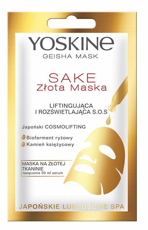 Yoskine Geisha Mask Sake - złota maska na tkaninie 20ml