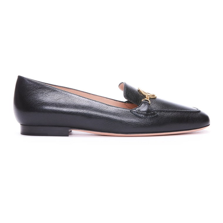 Czarne Skórzane Slip-On Loafers Bally