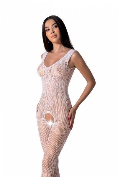 Passion BS098 biały Bodystocking