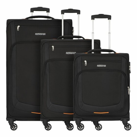 American Tourister Summer Session 4 kółka Zestaw walizek 3-części black-orange