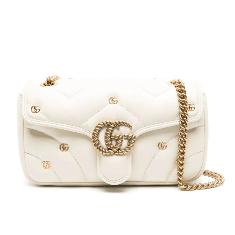 Biała torba na ramię GG Marmont Gucci