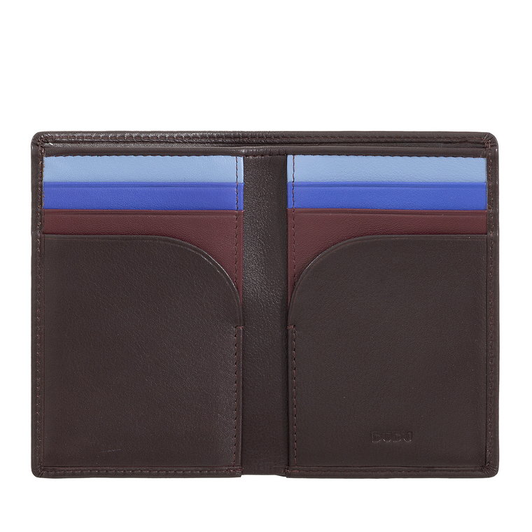 DUDU Small Slim Bifold Wallet dla mężczyzn, minimalistyczny skórzany portfel RFID z kieszenią na monety, kieszeniami na karty i schowkiem na gotówkę