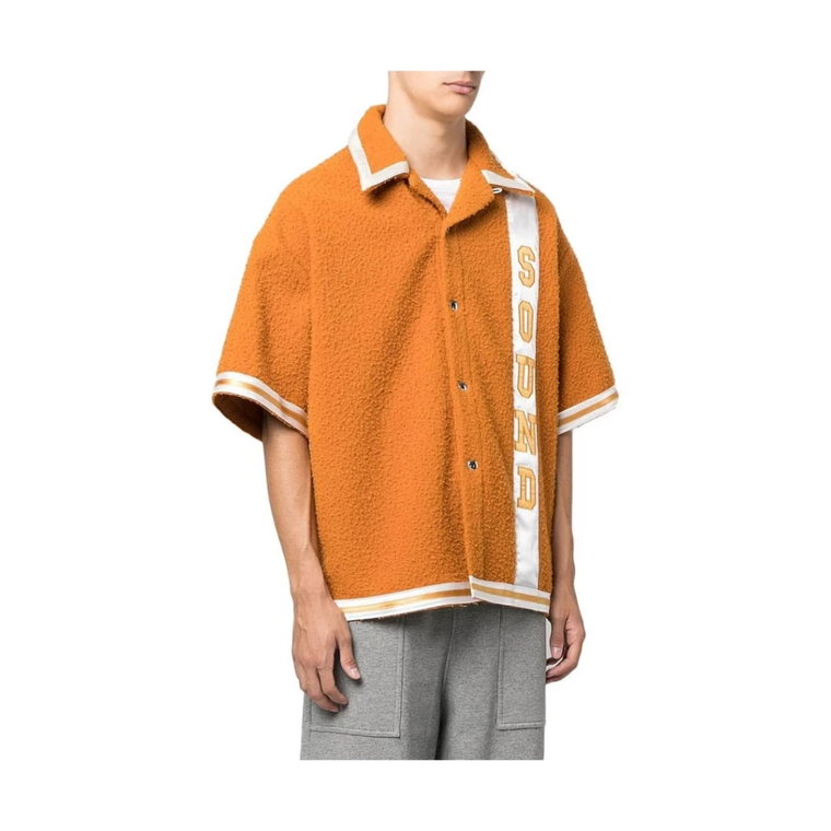 Filcowana Oversized Koszula Pomarańczowy Wielokolorowy Nadruk Just DON