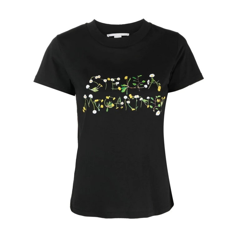 Czarne T-shirty i Pola Crewneck Stella McCartney