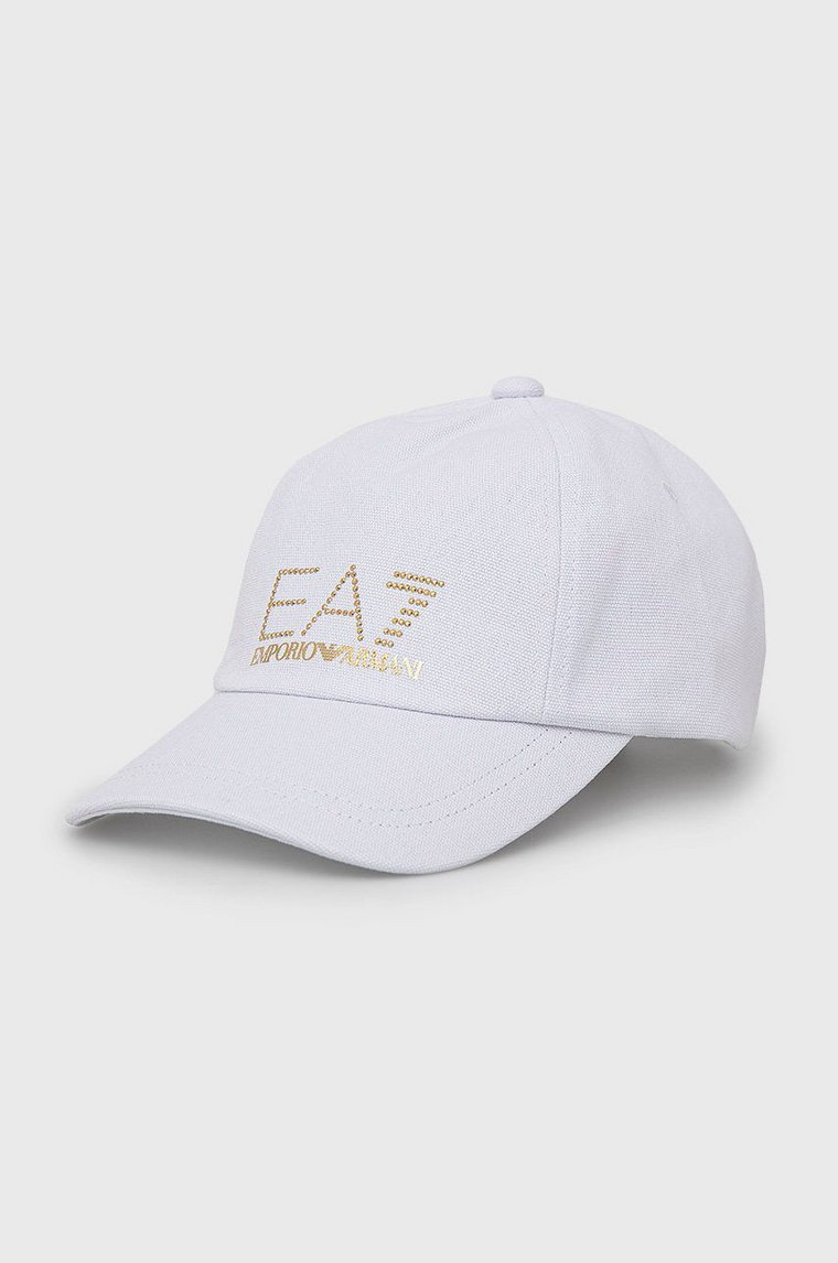 EA7 Emporio Armani czapka bawełniana 285559.2R104 kolor biały z aplikacją