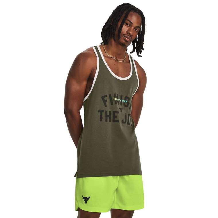 Męski top treningowy Under Armour Project Rock Tank - oliwkowy/khaki