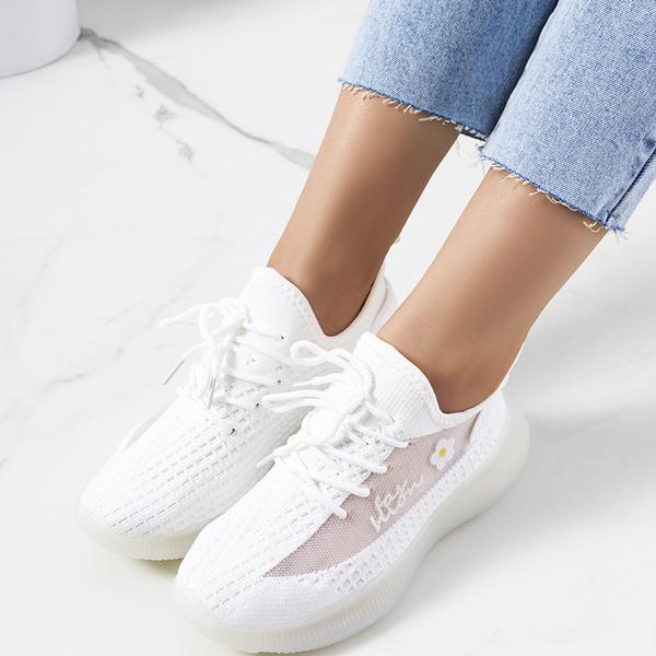 Białe sportowe sneakersy damskie Molema