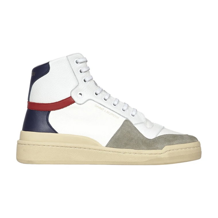 Sl24 Mid-Top Sneakers Białe Saint Laurent