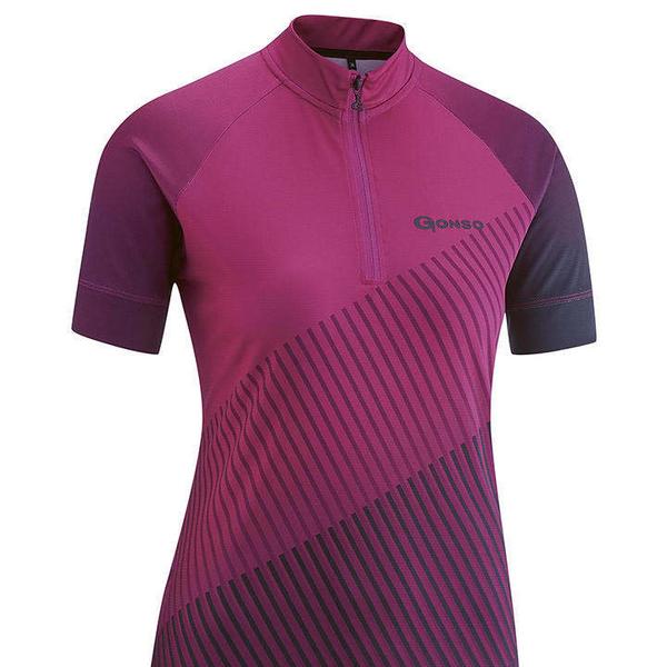 Gonso Koszulka kolarska kolorze fioletowym ze wzorem