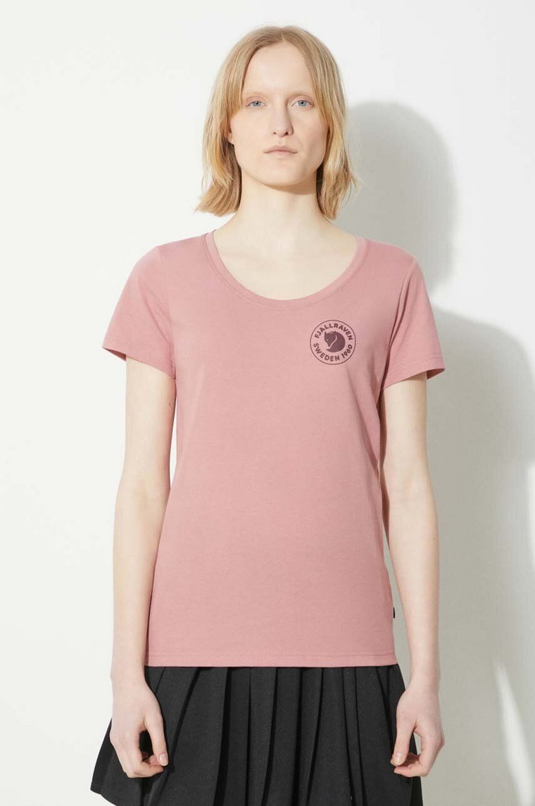 Fjallraven t-shirt 1960 Logo T-shirt W damski kolor różowy F83513.300