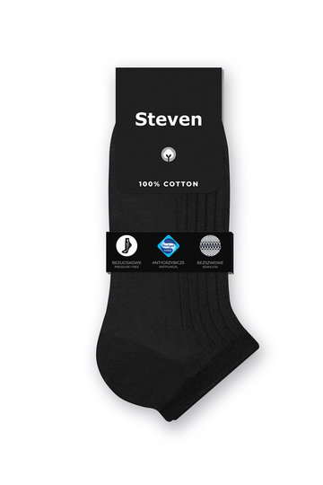 Steven 042-001 Skarpety stopki, czarny