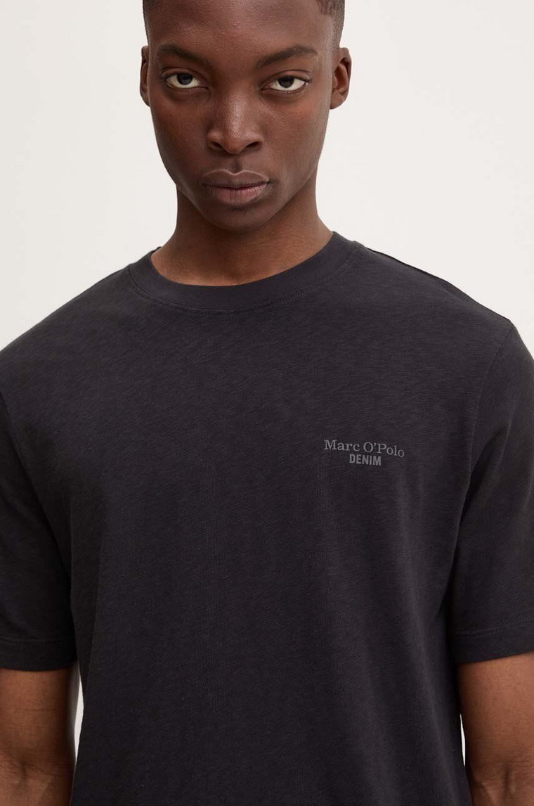Marc O'Polo t-shirt bawełniany DENIM męski kolor czarny z nadrukiem 5000005077