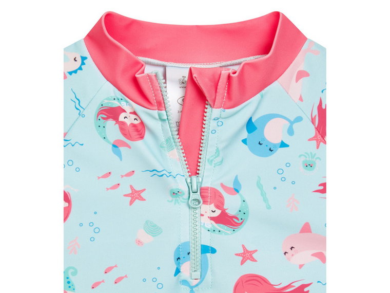 Playshoes Kostium kąpielowy dziewczęcy z ochroną UV (t-shirt + spodenki) (74/80, Jasnoniebieski)