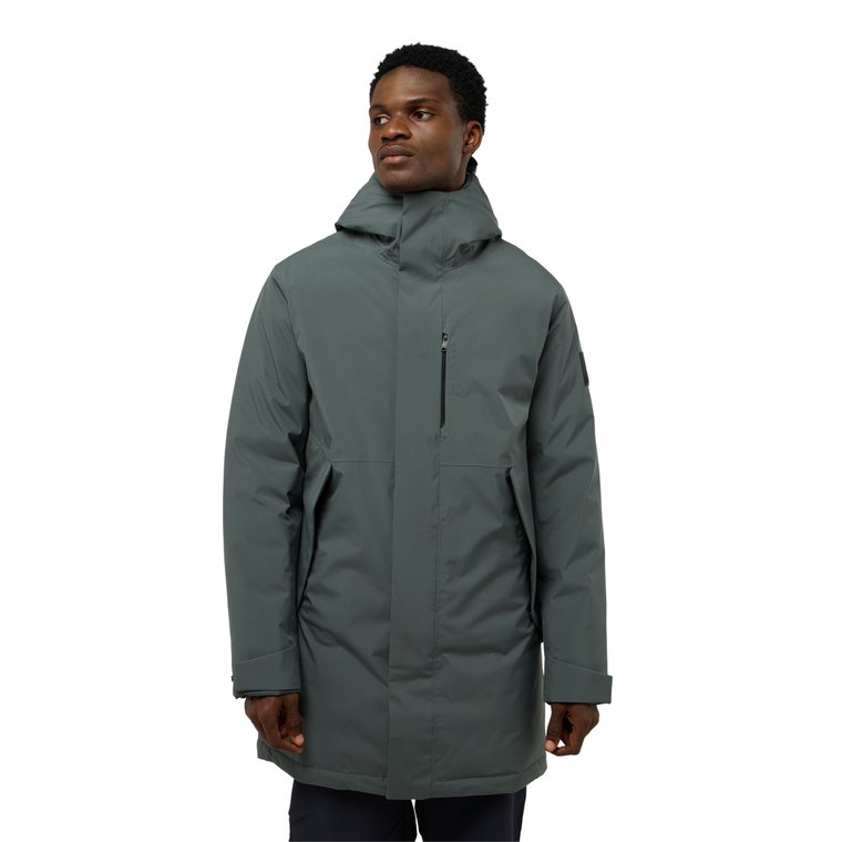 Męski płaszcz puchowy Jack Wolfskin BRANDENBURGER COAT M slate green - L