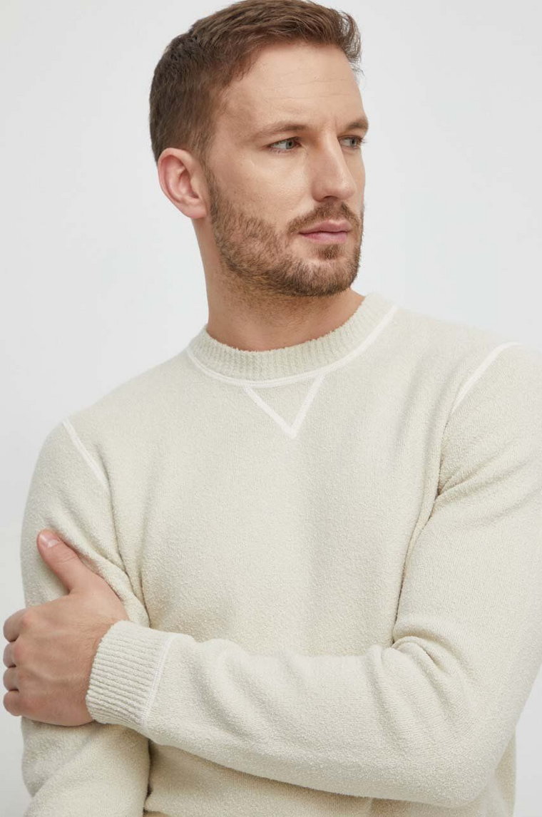 BOSS sweter męski kolor beżowy