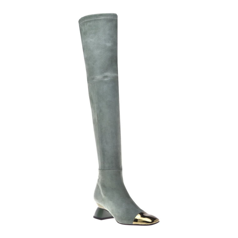 Boots in green suede and leather Baldinini