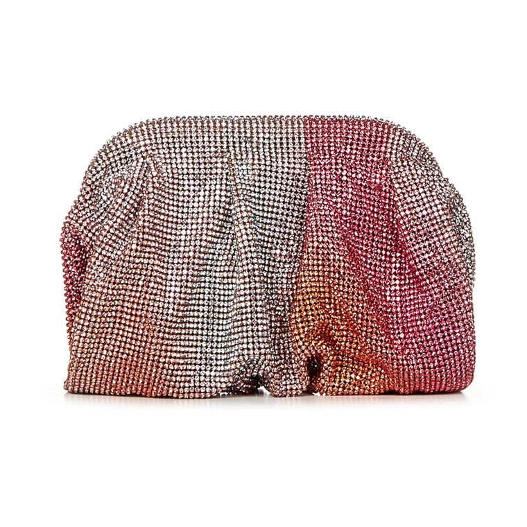 Różowy Kryształowy Mesh Clutch Benedetta Bruzziches