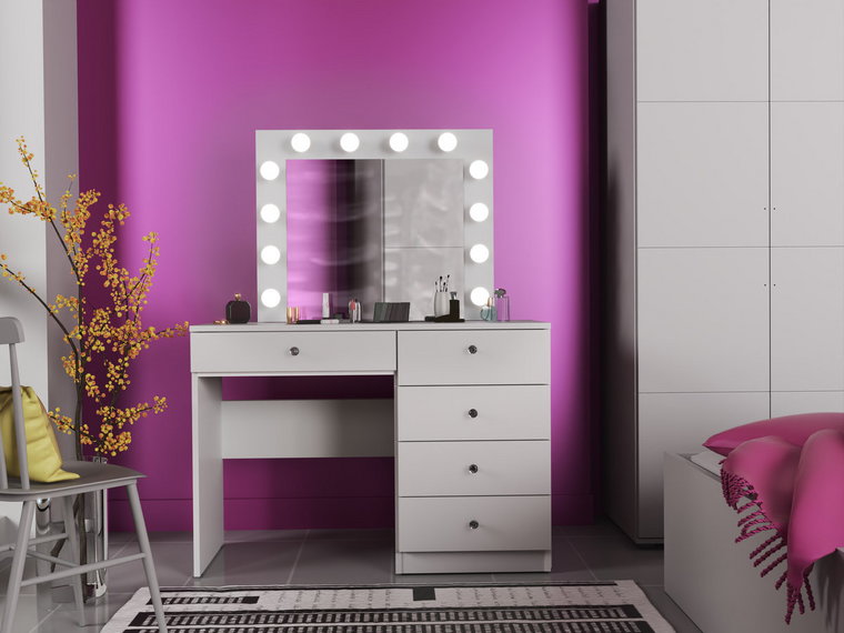Toaletka kosmetyczna z uchwytami glamour Cristal 12 LED