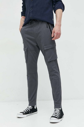 Hollister Co. spodnie męskie kolor szary dopasowane