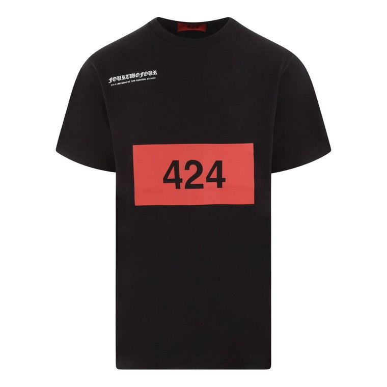 Czarna koszulka z nadrukiem 424 Box Logo 424