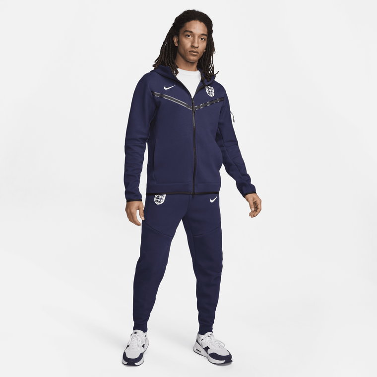 Męska piłkarska bluza z kapturem i zamkiem na całej długości Nike Anglia Tech Fleece Windrunner - Fiolet