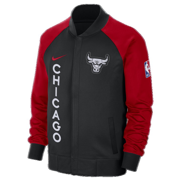 Męska kurtka z długim rękawem i zamkiem na całej długości Nike Dri-FIT Chicago Bulls Showtime City Edition - Czerń