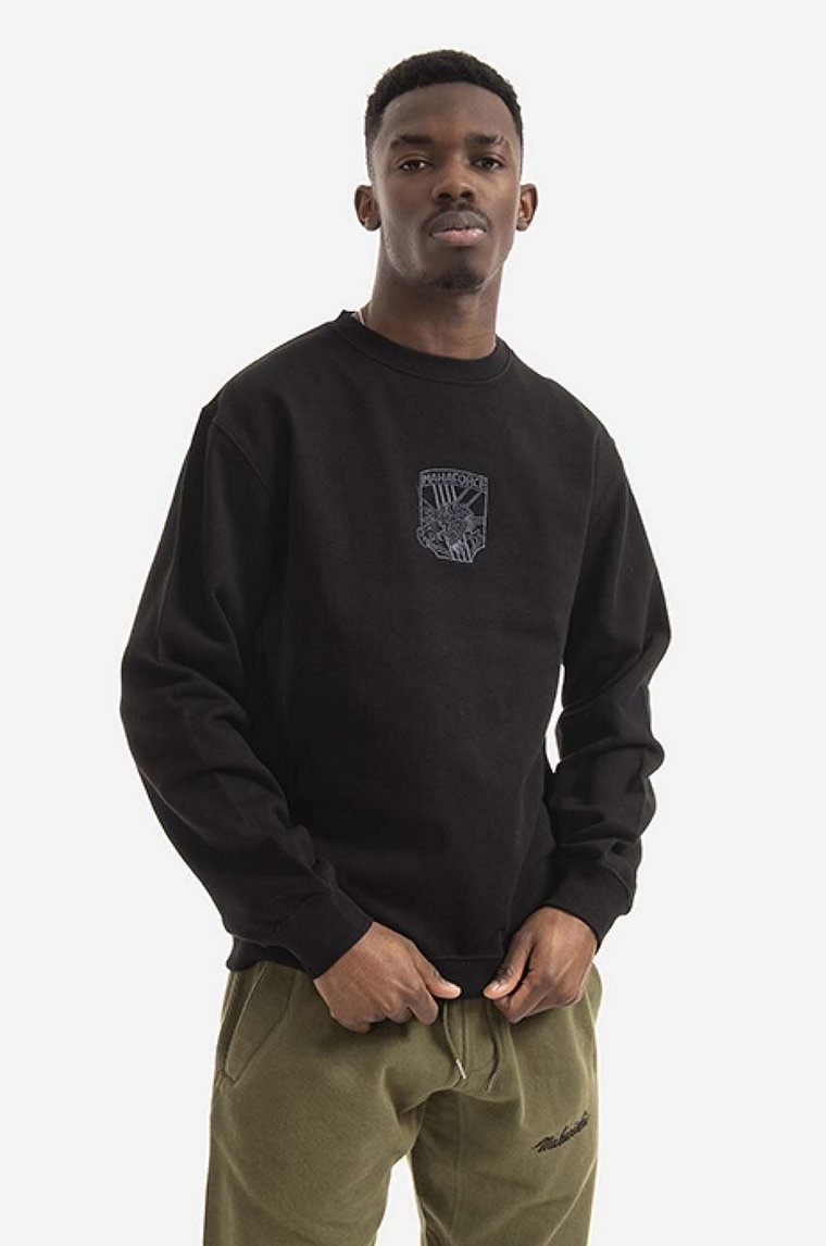 Maharishi bluza bawełniana męska kolor czarny z aplikacją 8075.BLACK-BLACK