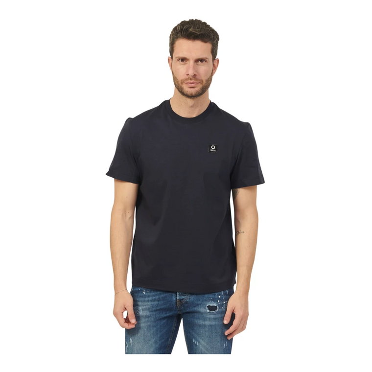 Niebieski T-shirt z logo patch Suns