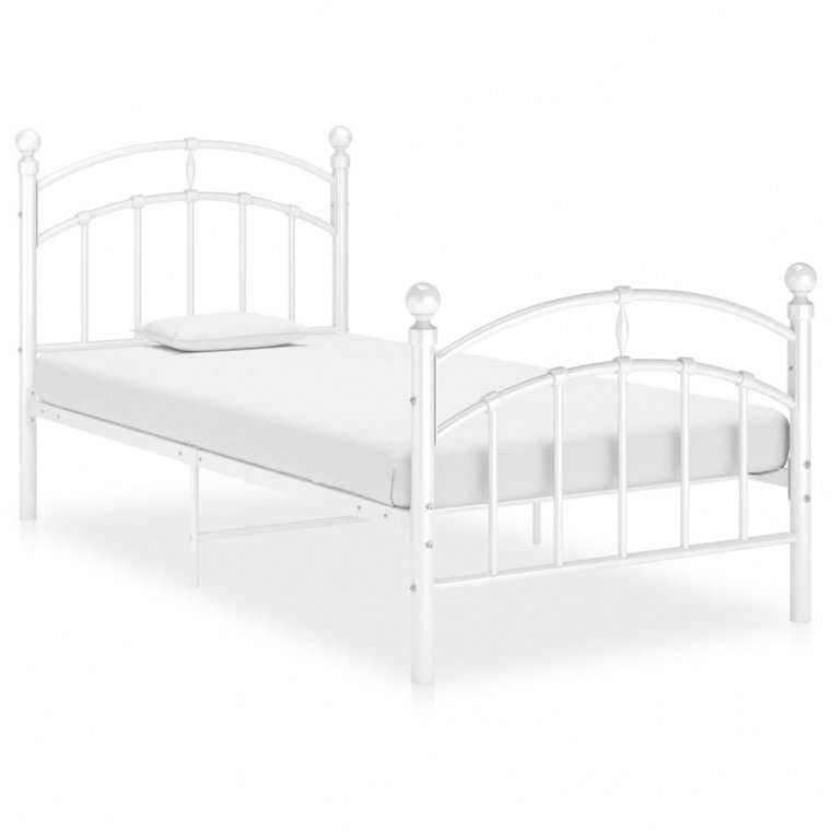 Rama łóżka, biała, metalowa, 90 x 200 cm kod: V-324968