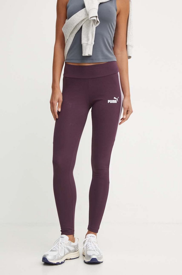 Puma legginsy damskie kolor fioletowy wzorzyste 681648