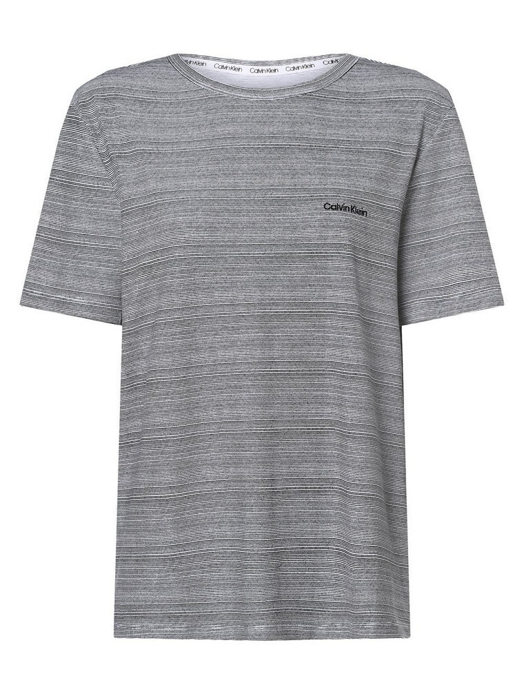 Calvin Klein - Damska koszulka od piżamy, szary|czarny|biały