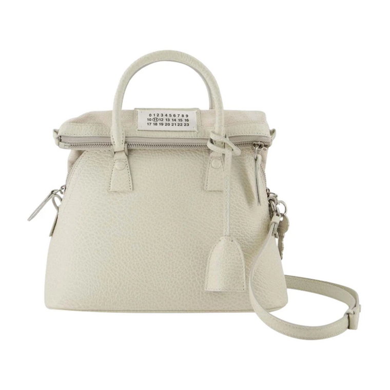 5Ac Classique Mini Bag in Beige Leather Maison Margiela