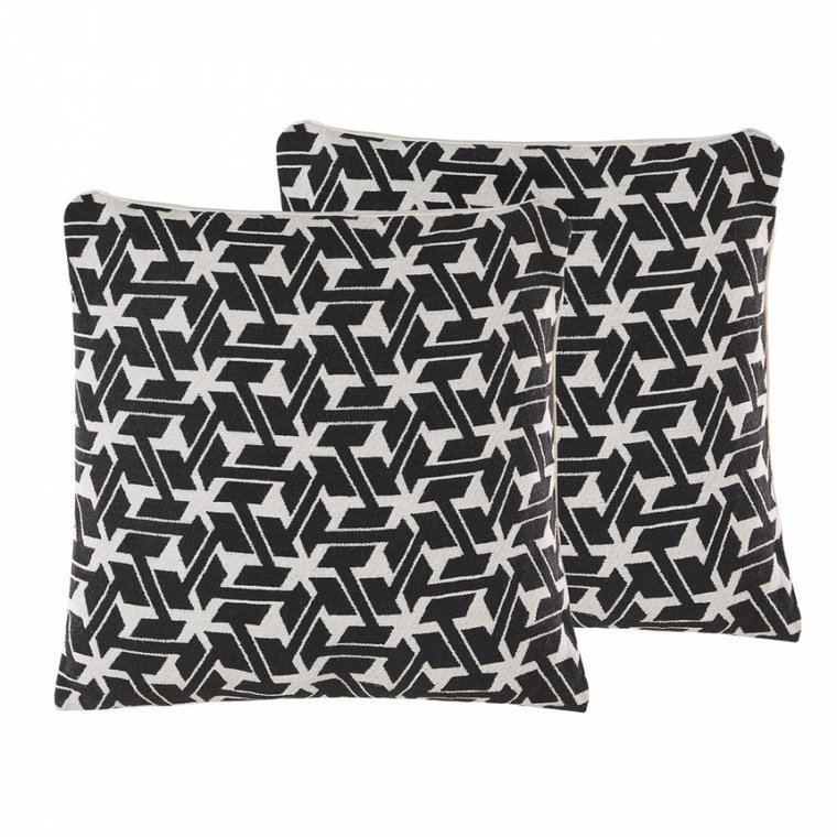 Zestaw 2 poduszek dekoracyjnych geometryczny wzór 45 x 45 cm czarno-biały ANDIRIN kod: 4251682264440