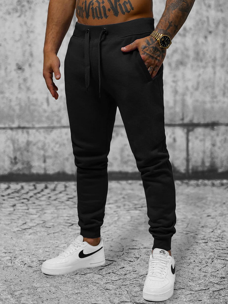 Spodnie dresowe męskie czarne OZONEE JS/XW01Z