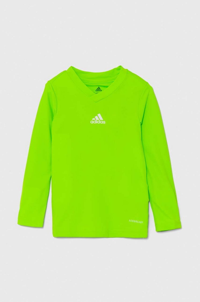 adidas Performance longsleeve dziecięcy TEAM BASE TEE Y kolor zielony z nadrukiem GN7513