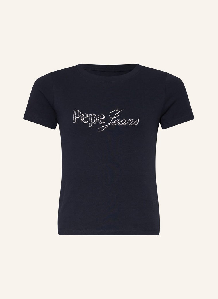 Pepe Jeans T-Shirt Z Obszyciem Ozdobnymi Kamykami blau