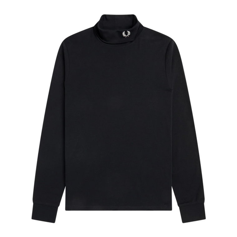 Czarny sweter z bawełny z wyrafinowanymi detalami Fred Perry