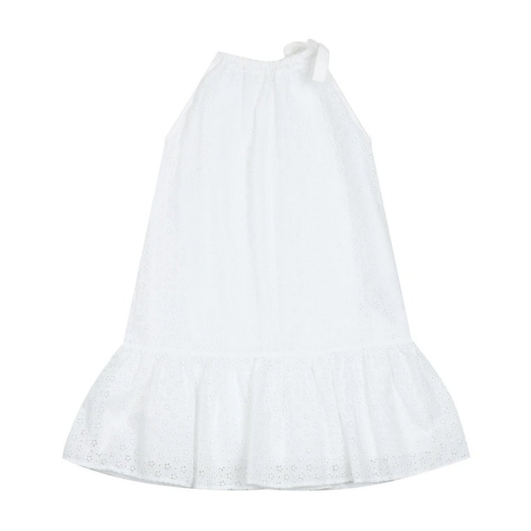 Biała Sukienka z Haftowanymi Kwiatami dla Dziewczynek Philosophy di Lorenzo Serafini