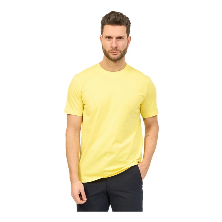 Żółta koszulka Regular Fit z gumowym logo Hugo Boss