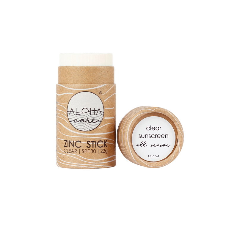 Aloha Zinc Stick SPF 30 - Sztyft Przeciwsłoneczny do Twarzy, Ust i Ciała Clear