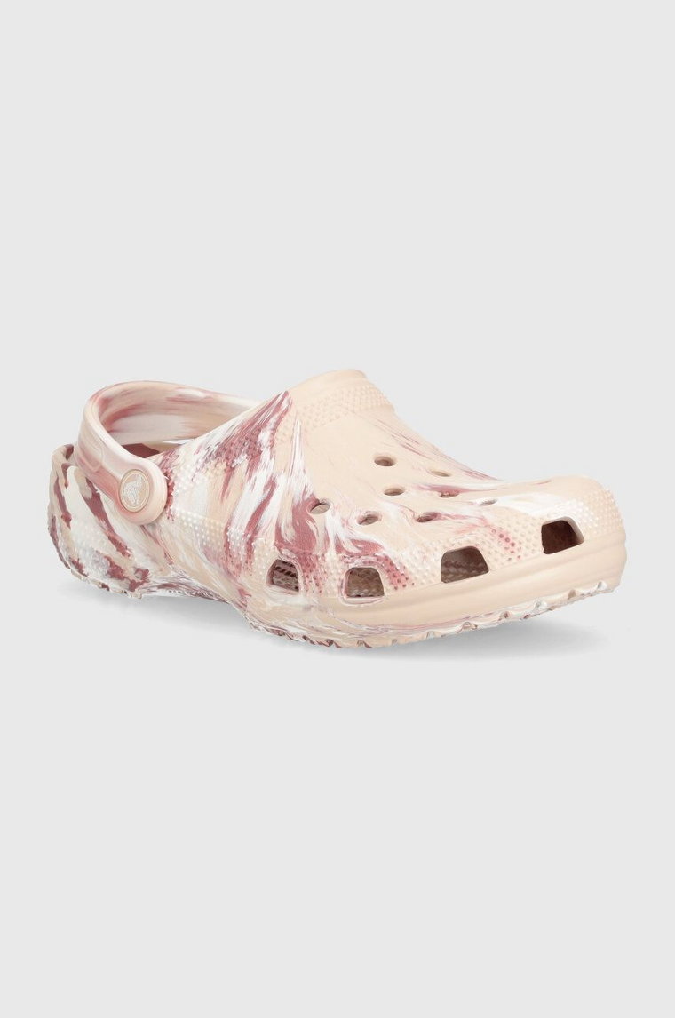 Crocs klapki Classic Marbled Clog damskie kolor różowy 206867