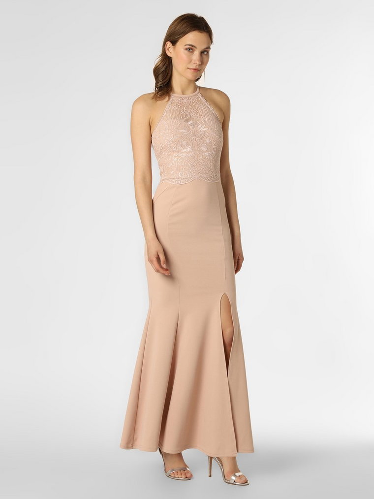 Lipsy - Damska sukienka wieczorowa, beżowy|różowy