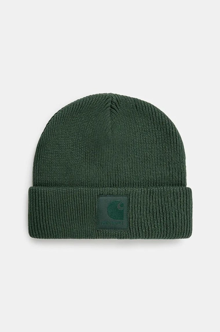 Carhartt WIP czapka bawełniana Dawson Beanie kolor zielony z grubej dzianiny bawełniana I033843.29UXX