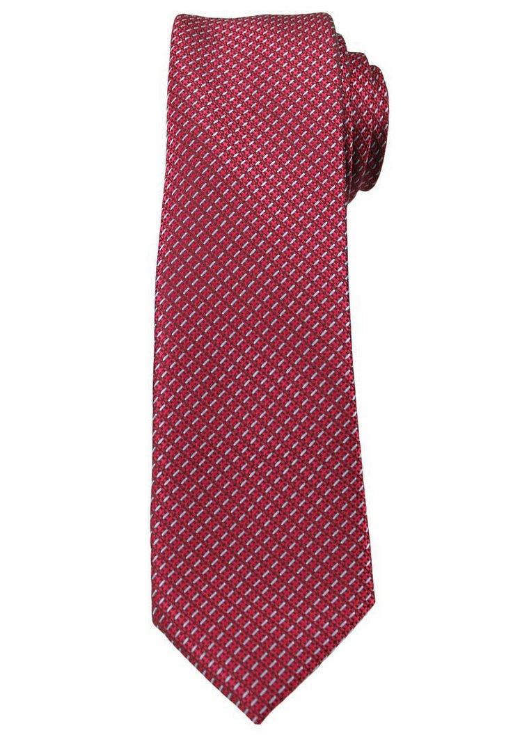 Bordowy Elegancki Krawat -Angelo di Monti- 6 cm, Męski, Drobny Wzór Geometryczny