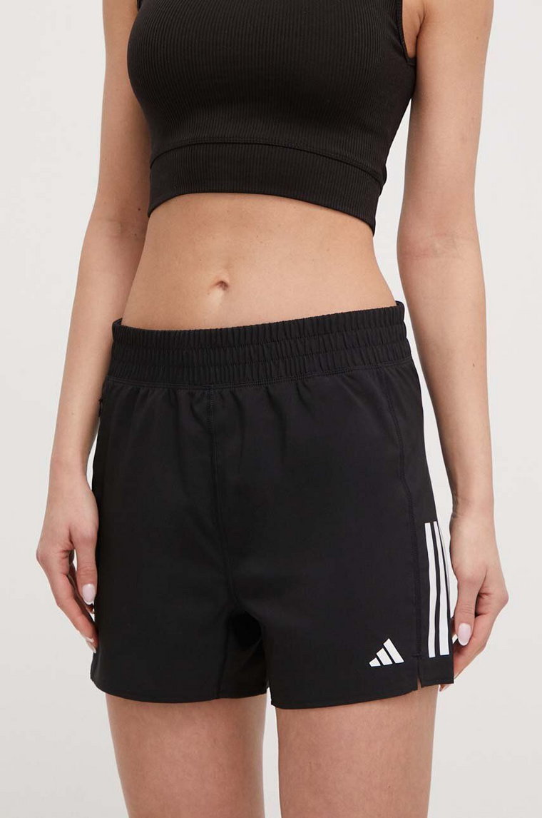 adidas Performance szorty do biegania Own the Run kolor czarny z nadrukiem high waist IX6371