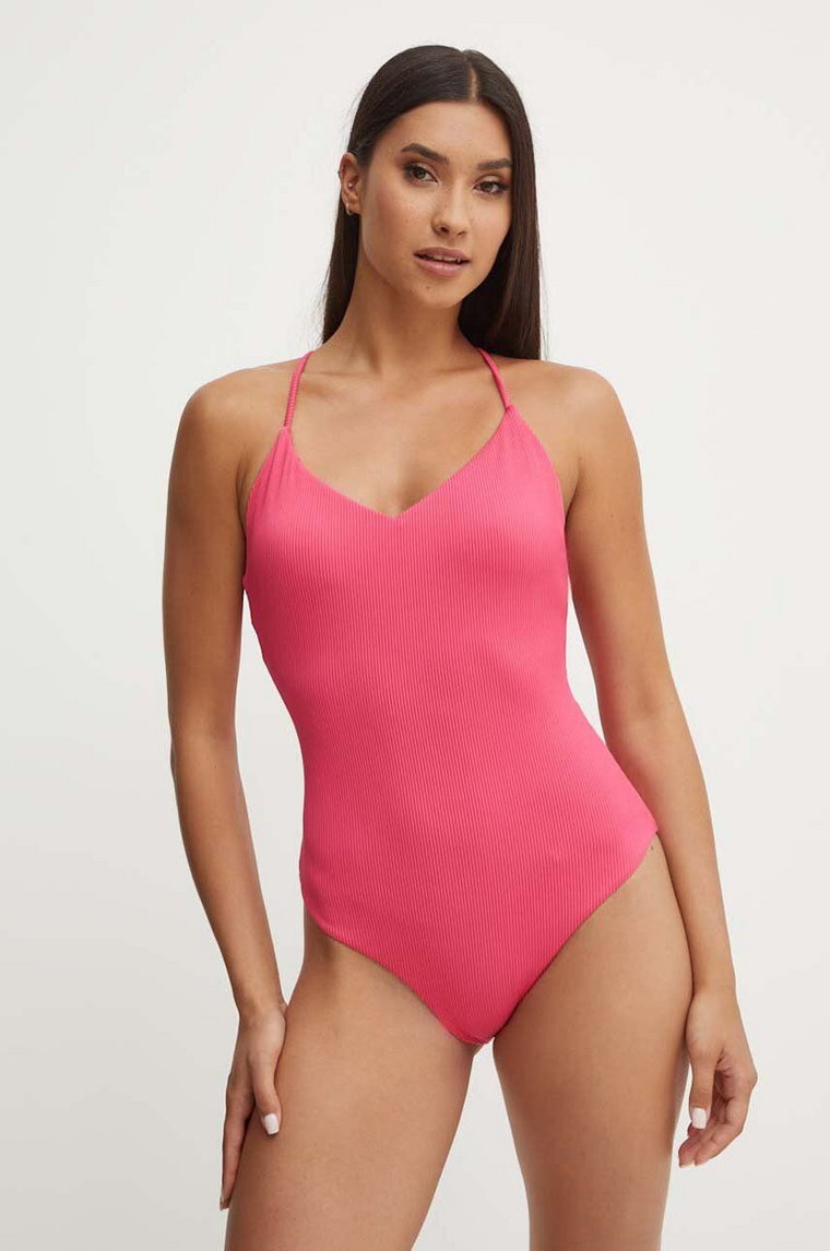 HUGO jednoczęściowy strój kąpielowy kolor różowy lekko usztywniona miseczka 50521479