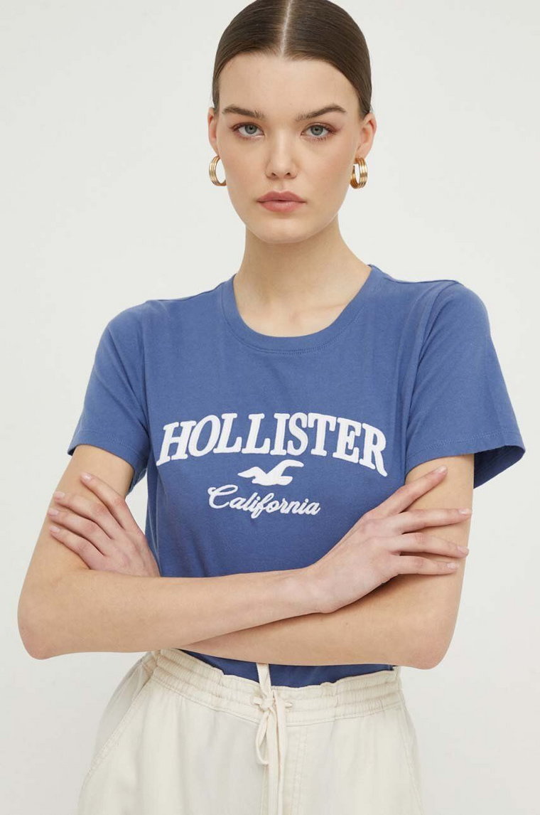 Hollister Co. t-shirt bawełniany damski kolor granatowy